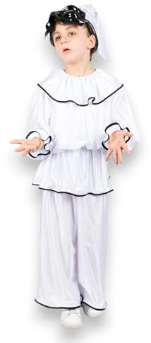 Costume Pulcinella Baby – Travestimento Tradizionale Napoletano con Cappello, Maschera, Casacca e Pantalone – Ideale per Carnevale e Feste – Taglie Baby da 3 a 6 anni Pegasus (5/6 Anni)