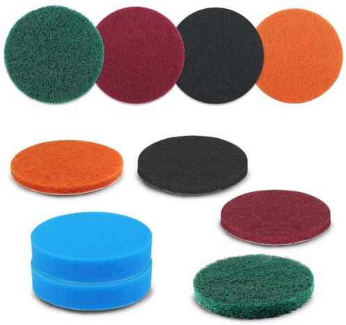 JaneYi 10 pezzi Dischi Abrasivi 150mm Tampone Spugna e Spugne Da Lucidatura con Fissaggio a Strappo per Levigatrice Orbitale Spugne Abrasive per Carrozzeria Legno Metallo Plastica e Altri Materiali
