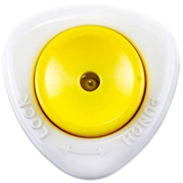 Punzonatrice per uova da 1 confezione, perforatrice per uova, utensile da cucina semiautomatico con blocco di sicurezza, bianco giallo
