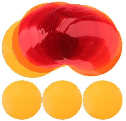 RUNROTOO 30 St Självhäftande Rund Gel Färgfilter Färgkorrigerande Plastark för Varmt Ljus Ljusdiffuserande Film för Led-spotlight och Foto Orange
