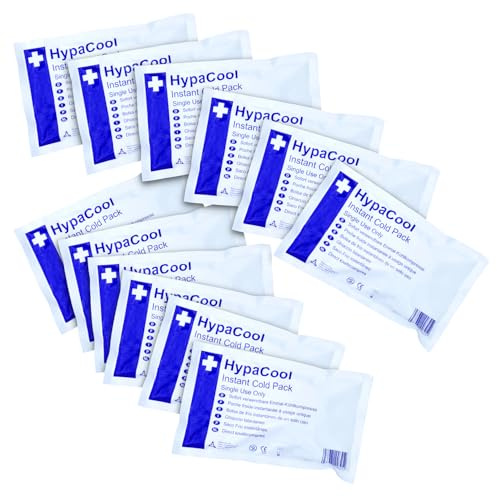 Safety First Aid Group HypaCool Instant Cold Ice Packs, Standard, for First Aid, Sports Injuries and Pain Relief, Pack of 12