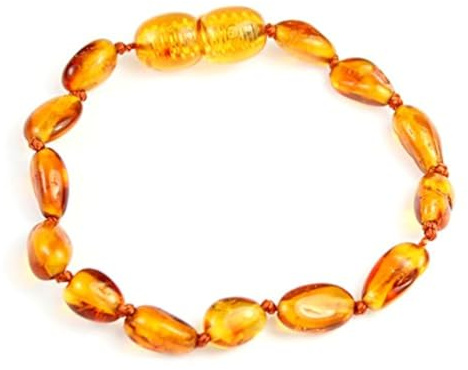 SilverAmber Bracelet de cheville en ambre de la Baltique Fait à la main 100 % ambre véritable Perles de haricot Qualité supérieure Tailles 12-26 cm, 15 cm, Tissu, Ambre