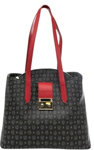 Pollini BORSA HERITAGE PVC NERO+VIT.LACCA