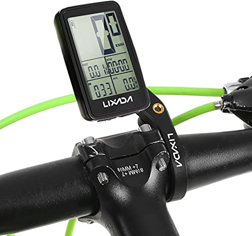 Lixada USB Recargable Inalámbrico Bicicleta Ciclismo Computadora Velocímetro Odómetro con Soporte de Montaje en Computadora