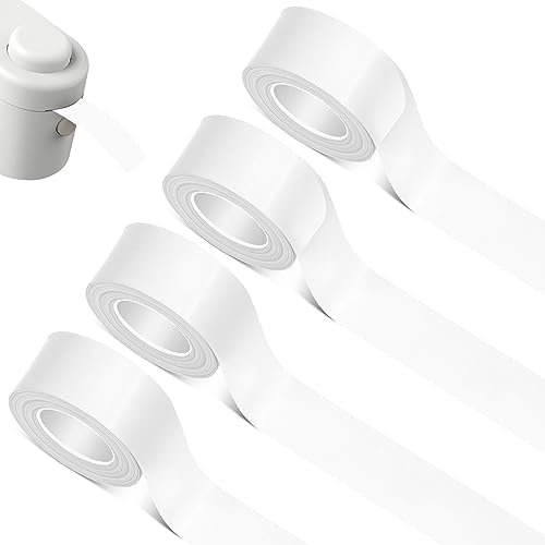 4 Rollen Thermo-Etikettenband L1/Q1/M1, 16 mm x 4 m Kompatibel Etikettenband, Selbstklebende Etikettenband Personalisiert für Ettikettendrucker