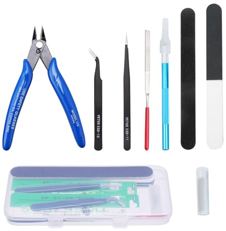 Coptiner 9 Pièces Gundam Craft Set Modèle Kit, d'outils de Base pour la réparation et la Fixation de modèle de Base de Voiture Gundam Professionnelle (9 Pièces)