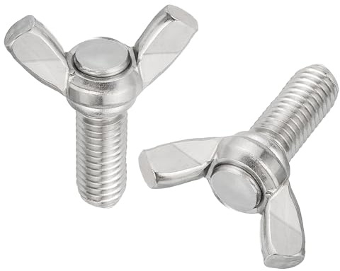 uxcell 10pcs M8-1.25x20mm Wing Butterfly Screws Bolts, 304 Stainless Steel Wing Bolt Thumb Hand Screws Butterfly Screws