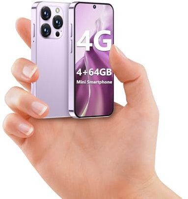 BLKE Max Mini Smartphone 4G, teléfono Mini Desbloqueado de 4+64 GB con Pantalla HD de 3,88 Pulgadas, batería de 2000 mAh, cámara de 5 MP, Doble SIM, diseño ultradelgado para teléfono Infantil Rosa