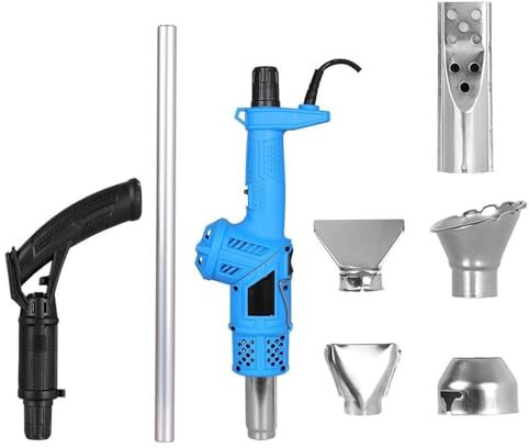 Fiauli Quemador eléctrico portátil para malas hierbas, quemador eléctrico de malas hierbas, varita mágica con temperatura ajustable para jardín, kit de boquillas para malas hierbas, color azul UE