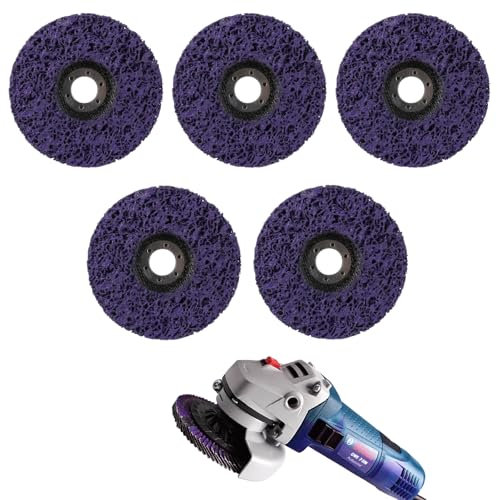 Zyiphor 5 Piezas Discos de Limpieza Gruesos 125 mm Discos de Limpieza Abrasivos para Amoladora Angular Eliminacion de Oxido Pintura Descamacion en Metal Madera Piedra y Cemento (Morado)
