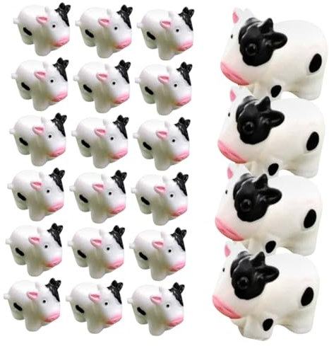 UPKOCH 24piezas Mini Figura De Vaca Figuras Miniatura para Jardín Estatuas De Vacas Pequeñas Decoraciones De Miniatura para Adorables Juguetes De Manualidades para Jardín Pequeño