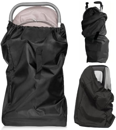 QiMan Kinderwagentasche, Universal Tasche Kinderwagen, Kinderwagentasche Flugzeug, Stroller Bag, 114x50x33cm Transporttasche Kinderwagen, Buggy Tasche Protect to Safety of The Baby Seat (Schwarz)