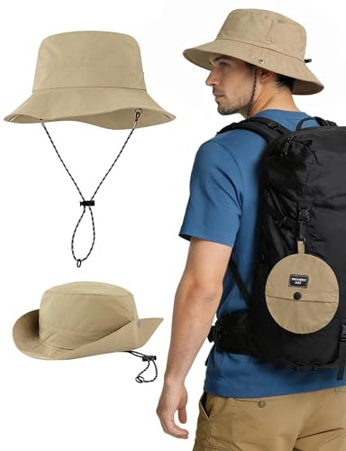 MELLIEX Cappello Pescatore Uomo Donna,Anti UV Regolabile Bucket Hat Impermeabile Cappello da Sole Estivo Traspirante Safari Cappelli per Spiaggia, Campeggio, Caccia