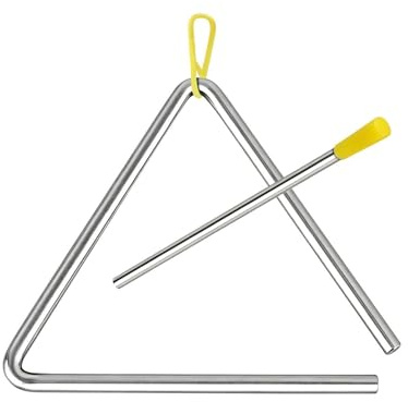 Triangle Percussion Instrument, Steel Music Hand Instrument, Steel Triangle Percussion Bell With Strikers for Rhythm Education