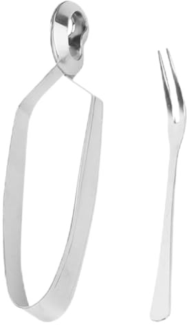 SOLUSTRE Set Pinze e Forchetta per Lumache in Acciaio Inossidabile, Utensili da Cucina Resistenti al Calore per Servire Escargot, per Pranzi e Piatti di Molluschi, 2 Pezzi