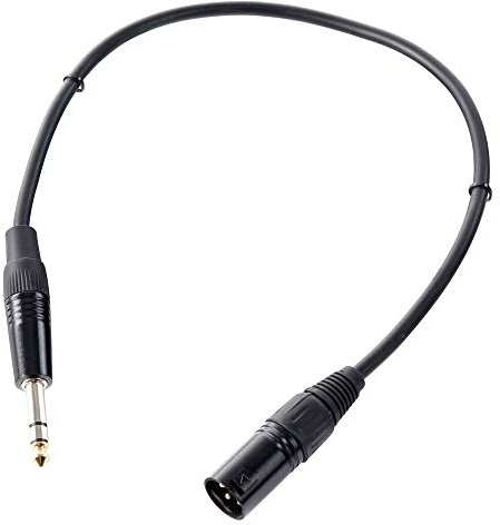 Pronomic JXM-0.5 Audiokabel (0,5m Länge, 6,3mm Stereo-Klinke -> XLR male 3-pol, Stecker handgelötet, säure- und ölfest, Spannzangen-Zugentlastung) schwarz