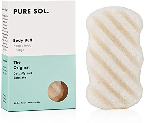 Pure SOL. Konjac Exfoliating Bath Sponge - Original Exfoliator Sponge – Konjac Sponge for Sensitive Skin - Deep Cleansing, Clean Pores, Remove Impurities - 100% Natural and Good for All Skin Types