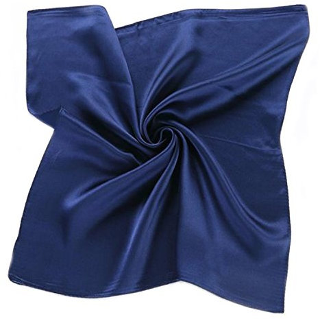 MEISHINE® 52 * 52cm Damen Elegant Seide Halstuch Seidenschal aus 100% Reiner Seide (Dark Blau)