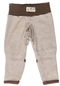 Lilano Organic Merino Wool and Silk Baby Sweat Pants Jogger [100311]. Made in Germany. (Brown/Natural, (1-2 Months))