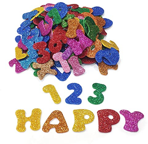 170 pcs letra del número Pegatina de Espuma Brillo Autoadhesiva Brillante Autoadhesiva EVA adhesivas para Arte de DIY decorar manualidades pegatinas de letras para decorar