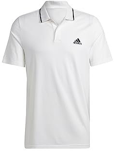 adidas Herren Essentials Piqué Small Logo Polo Shirt, White, XXL