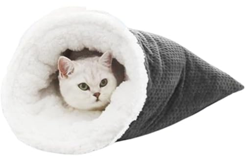 Ataoyus Lit Cocon Douillet pour Animaux, Sac Chat Auto-Chauffant en Peluche, Lit d'Hiver avec Design Cave pour Balcons, Couloirs et Sol