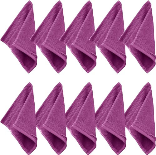 Erwin Müller Seiftuch Heidelberg 10er- Pack, 100% Baumwolle Fuchsia Größe 30x30 cm - weiche Qualität, saugstark und strapazierfähig - praktisch durch Schlaufe