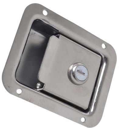 BELLIFFY Serratura per Cassone di Camion Fermo Paletta per Cassetta degli Attrezzi Blocco per Cassa di Camion Sostituzione Serratura per Porta Camper Chiavi