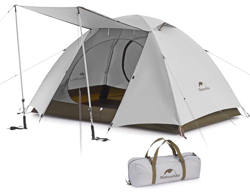 Naturehike Cloud Creek - Tenda da campeggio per 2/3 persone, ultraleggera, in alluminio, protezione solare e impermeabile, per backpacking, escursioni, avventure all'aria aperta (grigio/2 persone)