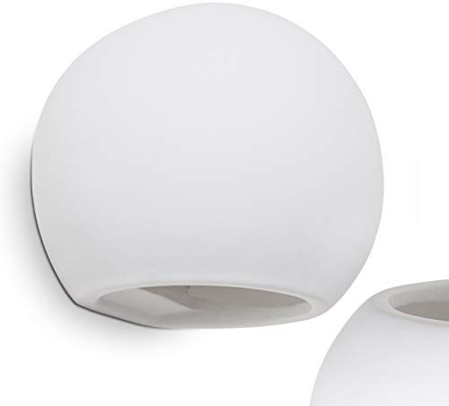 Wandleuchte Flot aus Keramik in weiß, Wandlampe mit Up & Down-Effekt, 1 x G9-Fassung, Innenwandleuchte mit handelsüblichen Farben bemalbar, ohne Leuchtmittel