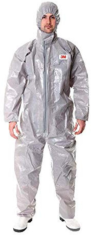 3M 45704XL Schutzanzug, Typ 3/4/5/6, Größe 4XL, Grau