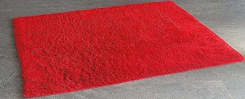 Spirella 10.15590 Badteppich 60 x 90 cm, True Red, 100% Bio-Baumwolle