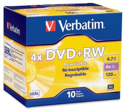 Generic Verbatim DataLifePlus 94839 DVD Rewritable Media - DVD+RW - 4X - 4.70 GB - 10 Pack Slim Case - 2 Hour Maximum Recording Time
