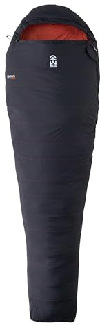 Wilsa Outdoor Sac de Couchage Duvet 6° Sarcophage 210x80 cm, Noir/Rouge, Down Ultralite 300 104011 Droit