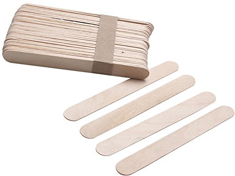 Lot de 100 grands applicateurs de cire en bois de 15 cm pour épilation des sourcils, crème glacée et masque