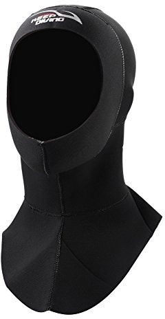 Dilwe Cuffia da Immersione, Cappuccio Protettivo da Immersione in Neoprene da 3 mm, Cappello da Surf, Sub, Snorkeling(M-Nero)