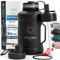 BeMaxx Trinkflasche Edelstahl ACTIVE FLASK + Strohhalm (3 Deckel) | Große 1,3 Liter Sportflasche BPA-frei Auslaufsicher Kohlensäure geeignet, 2l XL Wasserflasche Sport Outdoor Fitness Wasser Flasche