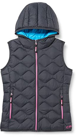CMP - Kid G Vest Fix Hood, Girl, Titanio, 98