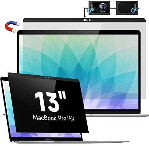 Filtro magnetico per la privacy compatibile con Apple MacBook Pro 13 pollici (2016-2022, M1,M2)&MacBook Air 13 (2018-2021, M1), rimovibile anti-spia, luce blu, filtro schermo privacy 13,3