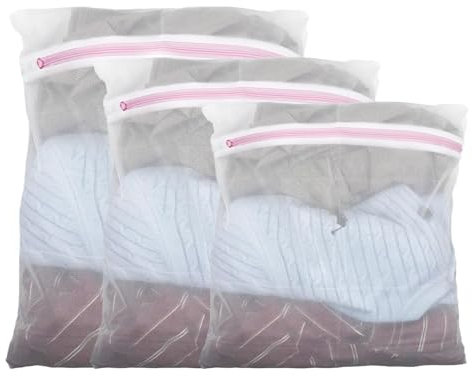 Dmjia Wäschesack 3 Stück, 40cm - 60cm 3 Verschiedene Größen Wäschebeutel, Laundry Bag Schützt Empfindliche Kleidung, Versteckter Reißverschluss, Sehr Langlebig 3 Stück Wäschesäcke 30+40+50