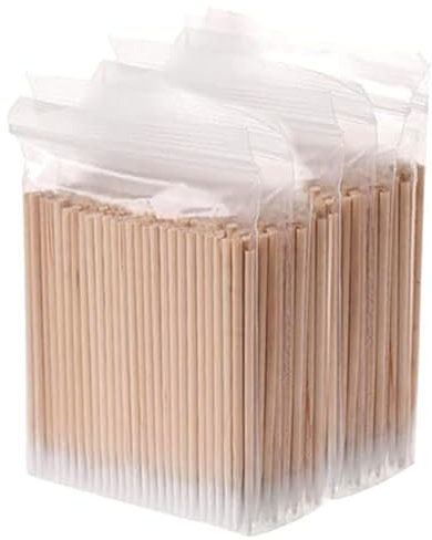 1000 Stück Holz Spitz Wattestäbchen Applikatoren, Microblading Wattestäbchen, 10CM Lange Holzgriff Micro Pinsel Reinigungsstäbe für Tattoo Augenbrauen Beauty Make-up Nägel Kamera Tastatur