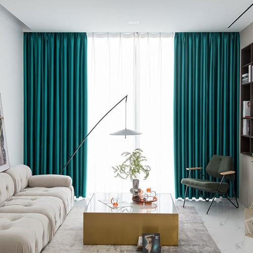 Whoiy Vorhänge Verdunkelung Schlafzimmer Grün mit Ösen 183 cm Lang, Einfarbig Fenster Gardiene Polyester 2 Stück Verdunklungsgardine für Wohnzimmer, 183x86 cm
