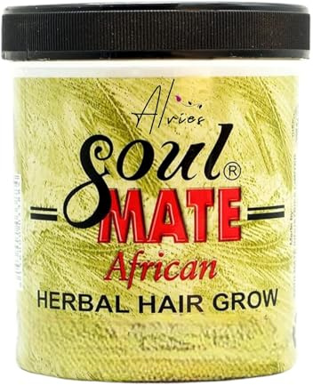 Soulmate African Herbal Hair Grow Cream 155g | with Jojoba Oil for Smooth & Shiny Hair | Pure Remedy for Scalp Thinning, & Breakage @Alvies