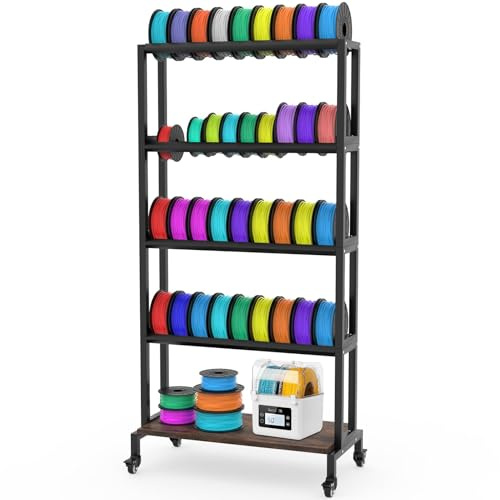 Ormeli 3D-Drucker-Filament-Aufbewahrungsregal, 5-stöckiges Metallgestell für PLA/ABS/TPU/Nylon, große Kapazität, robust für 3D-Druckstudio