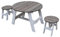 HETFTJN Camping Beistelltisch Gartentische Biertischgarnitur Camping Tisch Klein - 3-TLG. Picknicktisch-Set für Kinder Grau und Weiß für Garten Outdoor Speisesaal Aufenthaltsraum