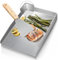 Plancha grillplatte Hergestellt aus 4 mm massivem Edelstahl[40x30cm], plancha grill mit Grillwenden und einer Bürste, plancha gasgrill mit versiegelten Ecken, perfekt für Gas- und Holzkohlegrills