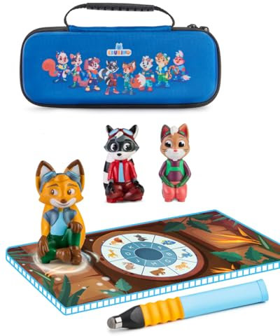 Edurino 3-in-1 Starterset | 3 Lernspiele | ab 4 Jahren | Digitales Lernspiel mit Mika Erstes Lesen & Schreiben, Robin Erste Zahlen & Mengen, Yuki Kreativität inkl. Stift