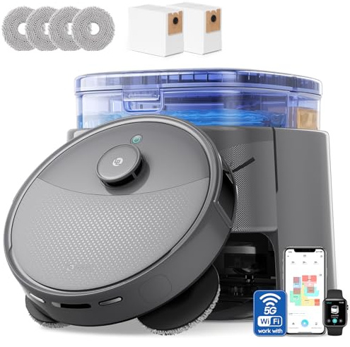 Lefant M3 Max Robot Vacuum Cleaner with Mop, All-in-One Station with 20,000Pa Suction, Self-Emptying & Auto Mop Wash & Dry, dToF Laser Navigation, APP/Alexa Control, Works on WiFi 2.4G & 5G