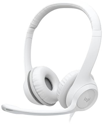 Logitech H390 verkabelter Kopfhörer für PC/Laptop, Stereokopfhörer mit rauschunterdrückendem Mikrofon USB-A, Inline-Steuerungen, für Chromebook geeignet - Weiß