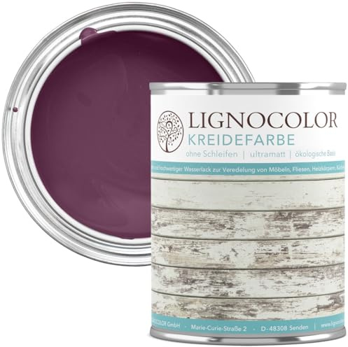Lignocolor Kreidefarbe Shabby Chic Lack Landhaus Stil Vintage Look Chalky 1kg (Orchidee 018)